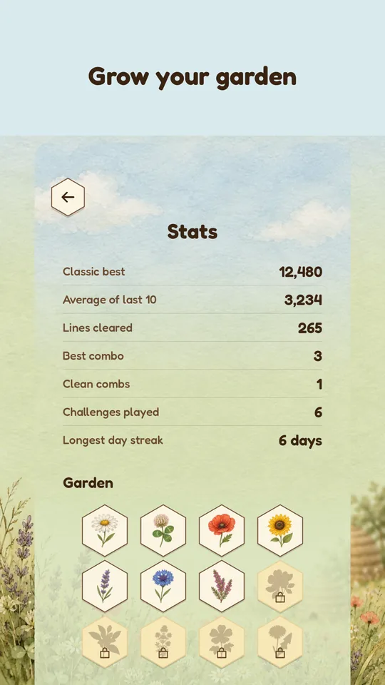 Grow your garden: the garden with seven flowers unlocked.