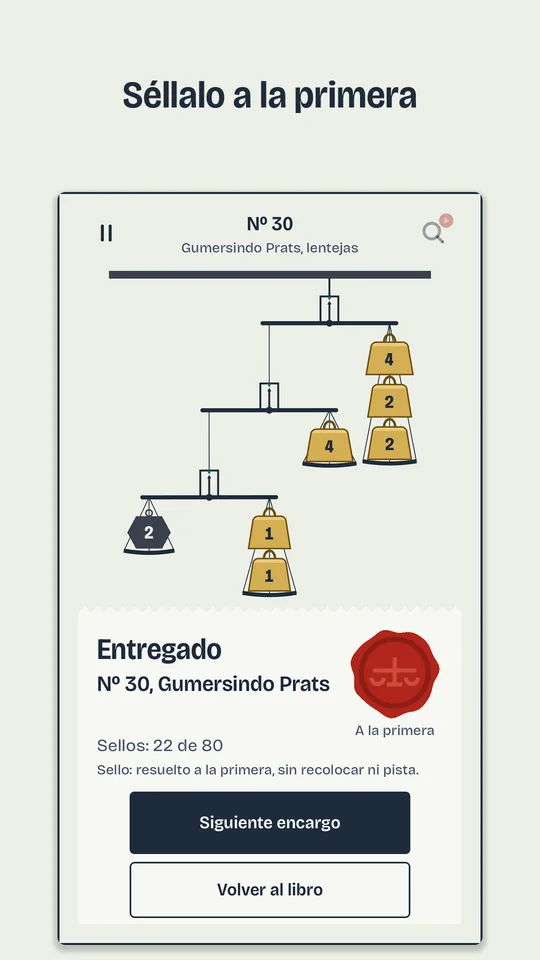El albarán de un encargo entregado, con el sello de lacre recién estampado.