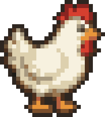 La gallina de Galpan en pixel art.
